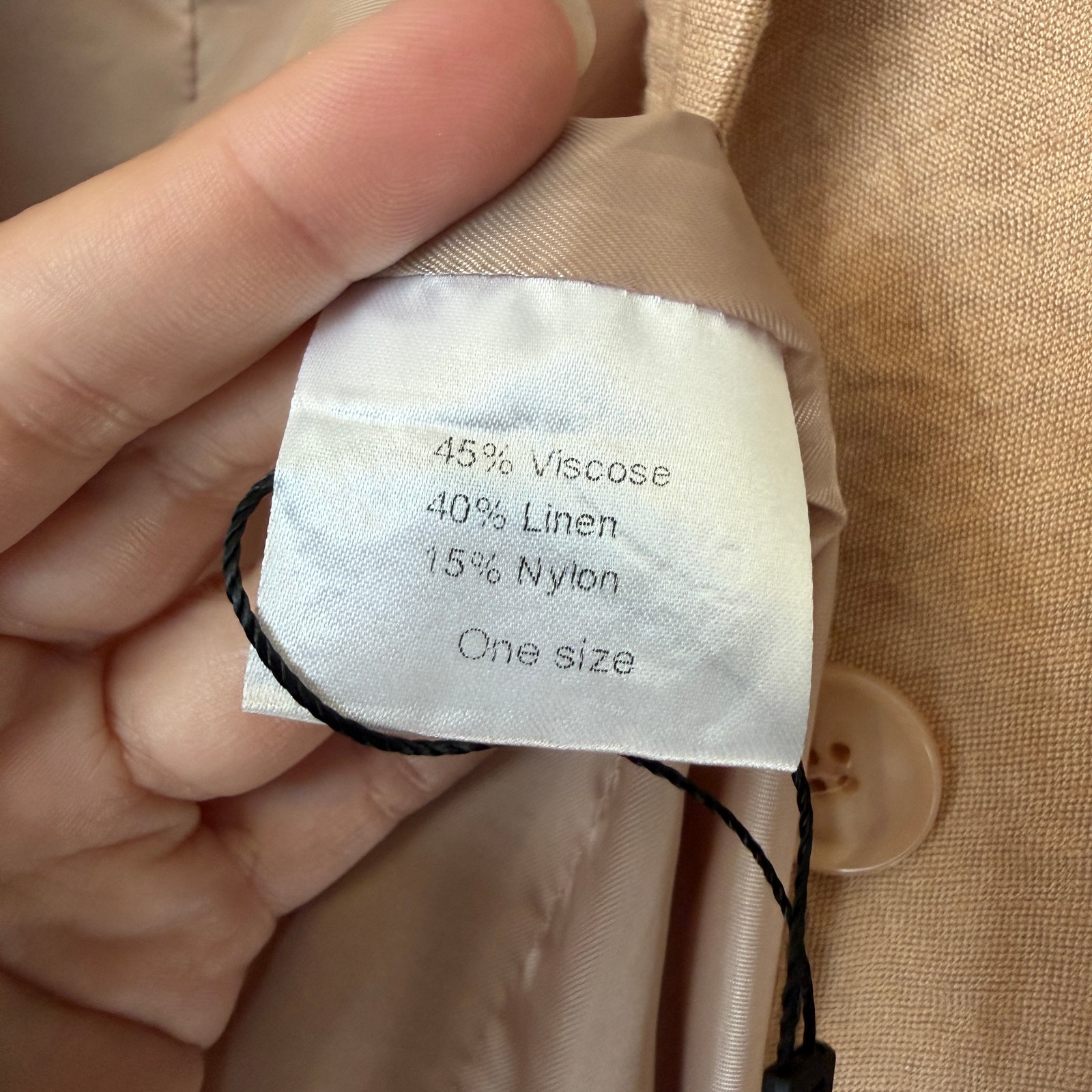 The Nkc Store Tan Linen Oversized Blazer — image 6 of 7